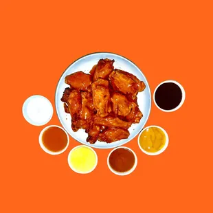 wings, wings combo with different sauces