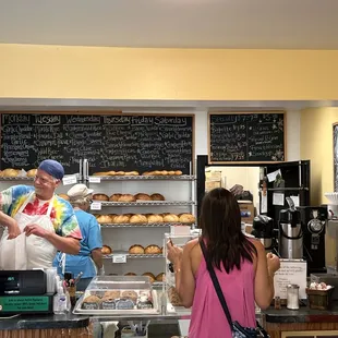 Menu and friendly people working