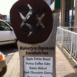 a sign for bakery and espresso