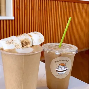 Toasted Marshmallow Latte &amp; Iced Brown Sugar Cinnamon Latte