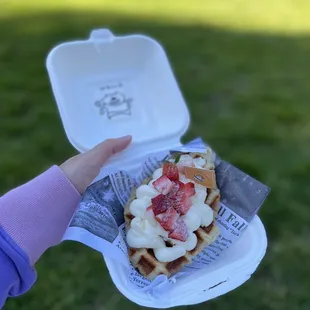 Strawberry cream cheese croffle