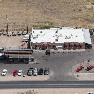 trucks parked in a parking lot