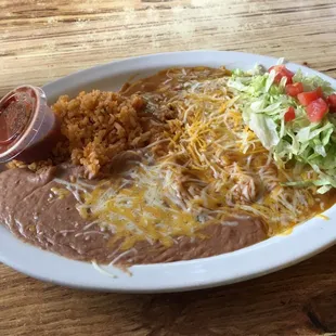 Cheese enchiladas, enchilada sauce is fantastic