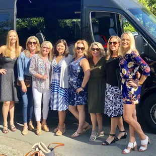 Wine tasting ready, all smiles