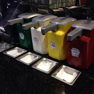 a variety of food containers on a counter