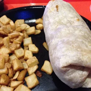 Breakfast Burrito w/Chorizo is huge.