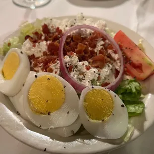 Wedge Salad with Egg and Bacon added