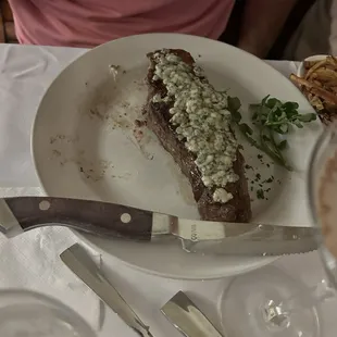 Boston Strip with Bleu Cheese