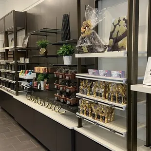 shelves of chocolate and candy
