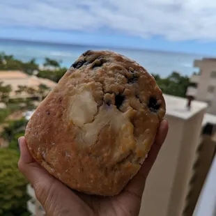 The blueberry cream cheese scone. It&apos; pretty big.