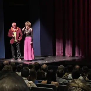 Deena Dray and John Rampage speaking at the opening of the NEW Diamond Head Theatre