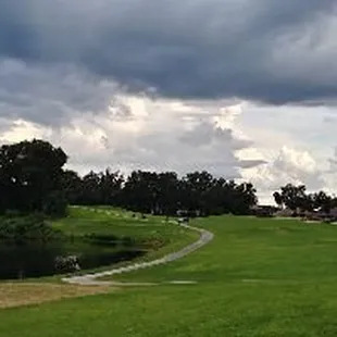 The back 9 with a storm on the horizon at Diamond Hill Golf Club, Valrico Florida