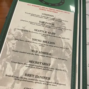 New lineup of burgers.