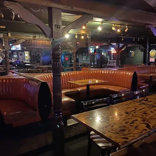 Retro chic, comfy booths are all in really good condition