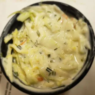 a bowl of coleslaw