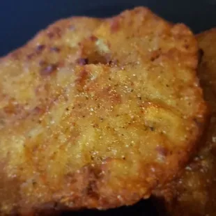 a close up of fried food