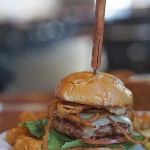 Nothing boring about this bacon infused boar burger!