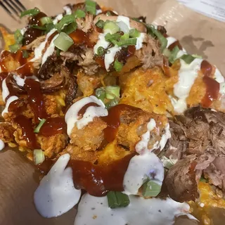 Cheesy Pulled Pork Tots