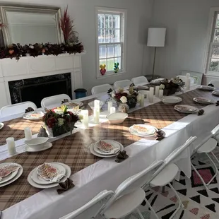 Tables, chairs and table cloths from Diamond Lake Rental