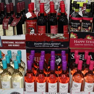 a variety of wines on display