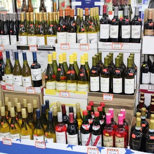 a variety of wines on display