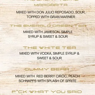 cocktail menu