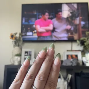 New set, French + cat eye gel