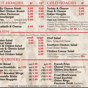 menu