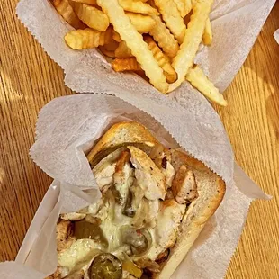 diablo chicken philly &amp; fries.