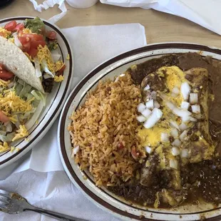 two plates of mexican food
