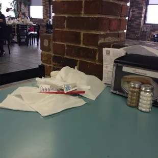 The way most of the tables look on Sunday morning.