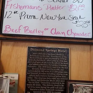 Menu of specials
