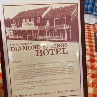 Menu - informational front page