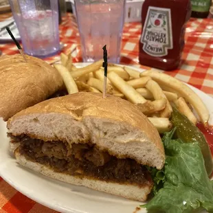 Hotel dazzler | Barbecue | with pork | side of fries
