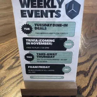 Weekly Events