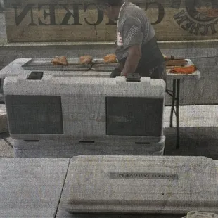 Preparing the chicken for cooking