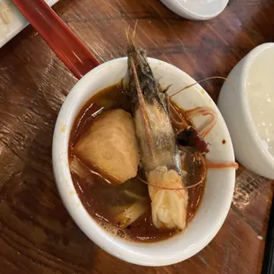 One spoonful of the seafood hotpot