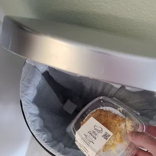 Curly hair in the middle of the coconut cake, just tossed in the trash... Not coming back!