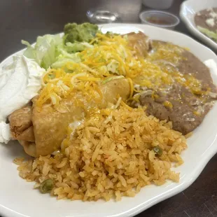 a plate of mexican food