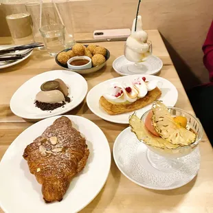 Sesame balls, calamansi raspberry danish, tropical sundae, almond croissant &amp; five spice chocolate moose!