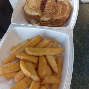 Pastrami Reuben and fries!