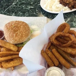 If you ask extra nicely u can order half zucchini and half onion rings if you are craving both.