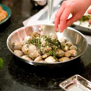 Penn Cove Manila Clams with thyme and a white wine sauce