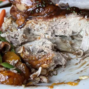 The inside view of my overcooked duck :( The skin was crispy but the inside a bit dry