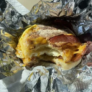 Bacon egg breakfast sandwich