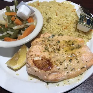 Salmon and rice dinner