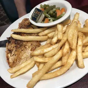 Grilled chicken and french fries
