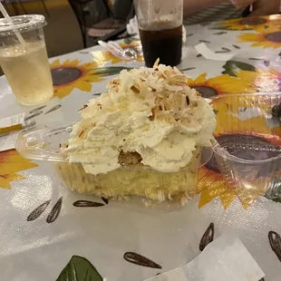 Coconut cream pie as big as my head! Yummy too!