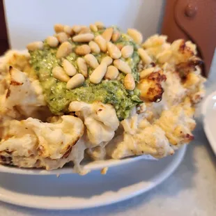 Roasted Cauliflower side (pine nuts and pesto are clutch)