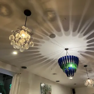 Wine glass chandeliers